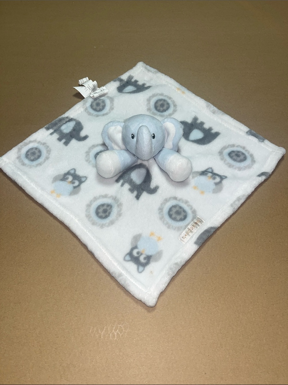 Blue Elephant Lovey Security Blanket for Kids